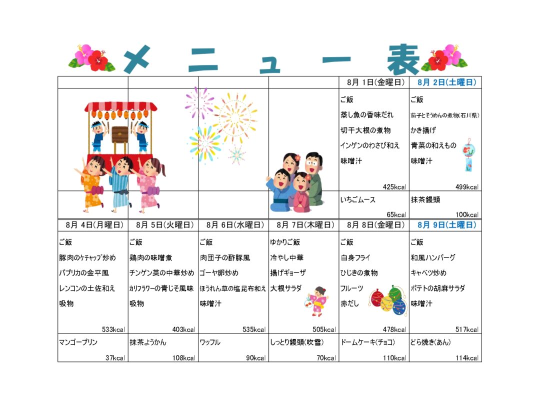 2025年7月14日　ランチメニュー8月更新