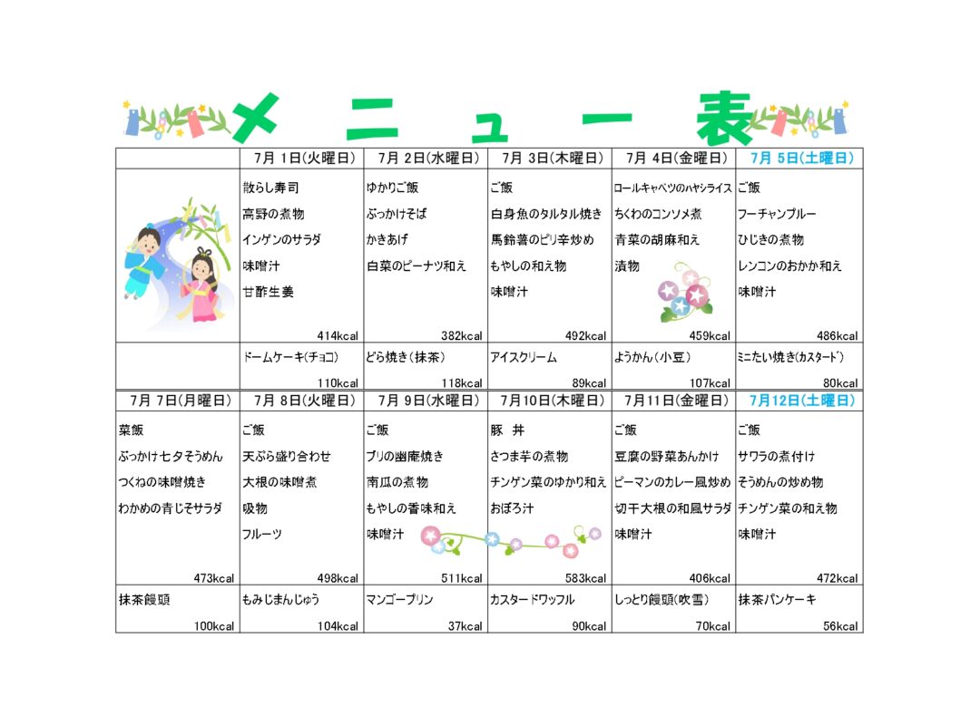 2025年6月30日　ランチメニュー7月更新